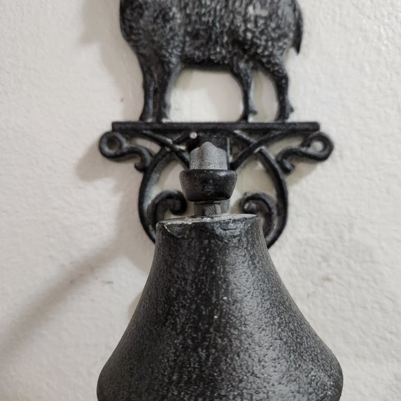 Farmhouse Cast Iron Sheep Dinner Bell - Home Decor - Wall Hanging - Picture 2 of 3